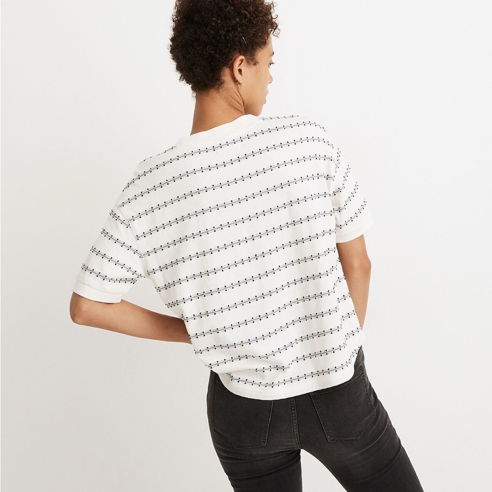 MADEWELL Everyday crop jacquard stripe EUC - Picture 4 of 6